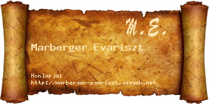 Marberger Evariszt névjegykártya